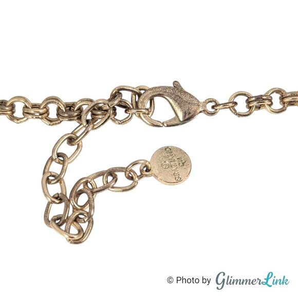 Vintage RG Graziano Blue Agate Long Gold Tone Necklace 36 Inch Layering Station - Picture 8 of 11